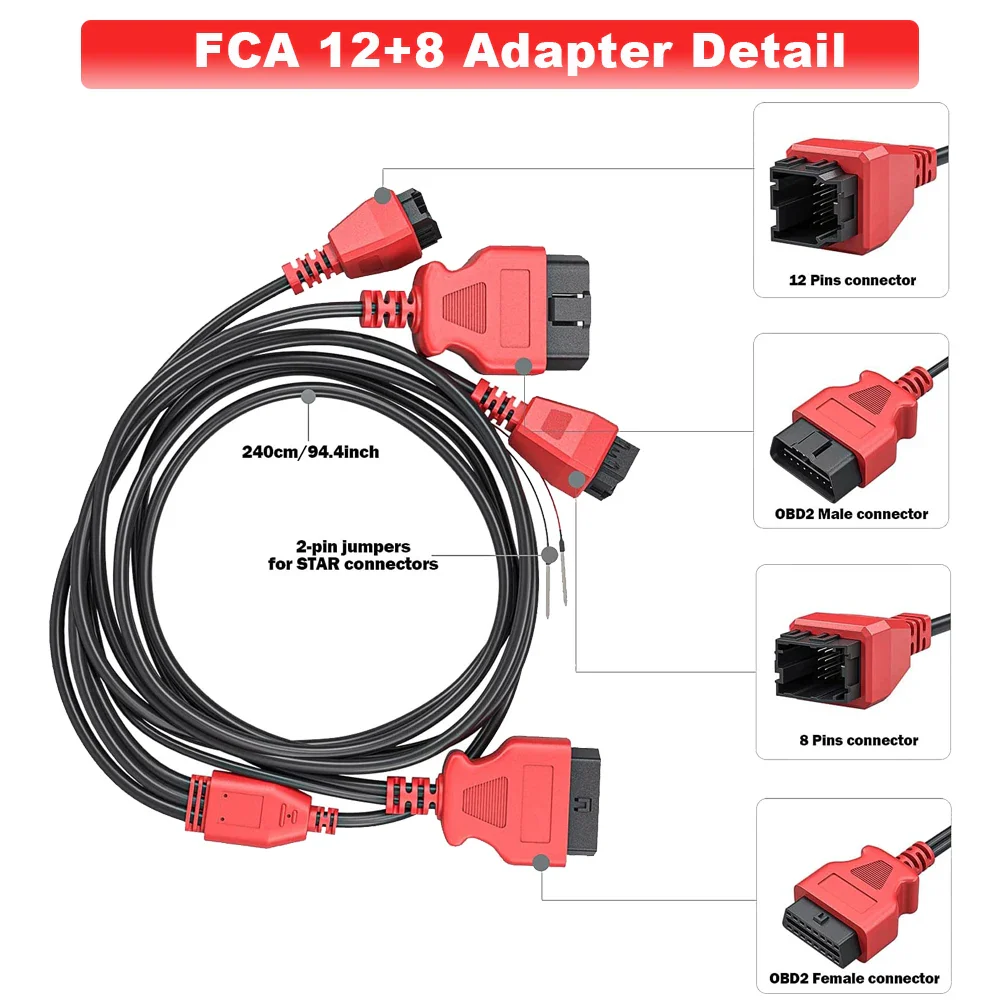 XTOOL FCA SGW 12+8 Bypass Connecter Cable for Chrysler Dodge Fiat Jeep - Image 3